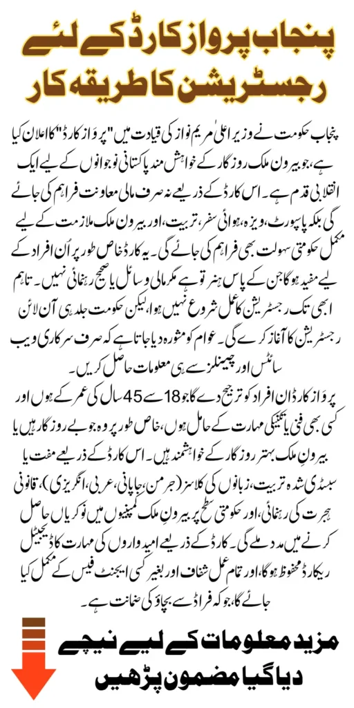 Punjab Parwaz Card 2025 Has Been Launched To Help People Find Jobs Abroad Know Application Process 