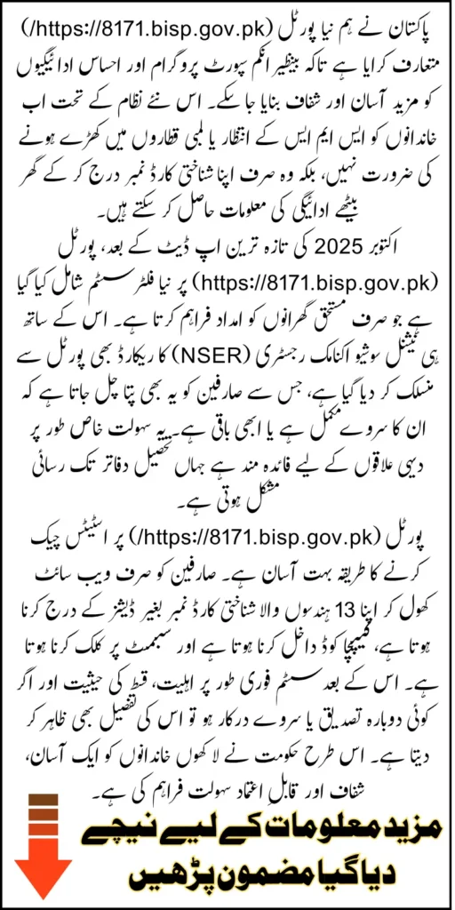 8171.bisp.gov.pk Portal To Check October Payment Online Using CNIC Number Know Step-By-Step Method 2025