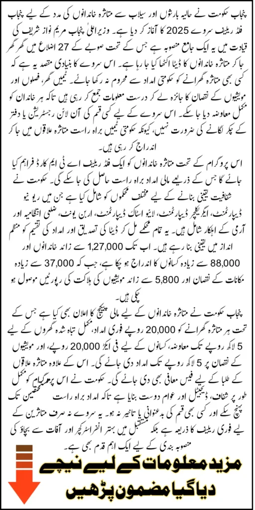 Punjab Flood Relief Survey 2025 Has Been Started At Door-To-door Know Full Registration And Benefits Details